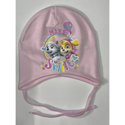 50-52 cm-es fejre halványrózsaszín kötős pamut sapka - Paw Patrol - Mancs őrjárat - ÚJ 