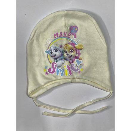 50-52 cm-es fejre törtfehér kötős pamut sapka - Paw Patrol - Mancs őrjárat - ÚJ 