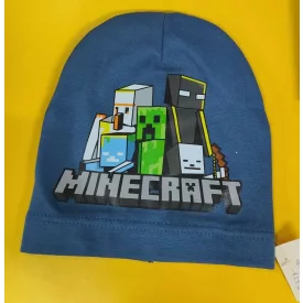 50-52 cm-es fejre kék pamutsapka - Minecraft - ÚJ