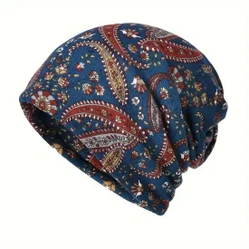   Női kék paisley mintás multifunkciós beanie sapka vagy sál - ÚJ 