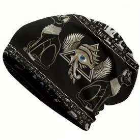   Unisex egyiptomi mintás, bohém mintás beanie sapka, vagy sál - ÚJ 