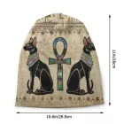 Unisex egyiptomi mintás, bohém mintás beanie sapka, vagy sál - ÚJ 