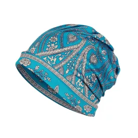   Női kék paisley mintás multifunkciós beanie sapka vagy sál - ÚJ 