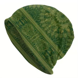   Zöld unisex etnikai mintás, bohém mintás beanie sapka - ÚJ 
