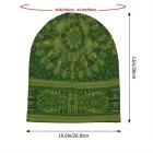 Zöld unisex etnikai mintás, bohém mintás beanie sapka - ÚJ 