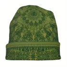 Zöld unisex etnikai mintás, bohém mintás beanie sapka - ÚJ 