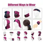 Női pink-lila virágos bohém mintás multifunkiós beanie sapka (vagy körsál, fejpánt, stb) - ÚJ 