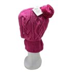 2-5 évesre mályvaszínű kötött, polárral bélelt belebújós, űrhajós sapka - ÚJ