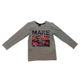   110-es szürke átfordítható flitteres fiú pamutfelső - Kiki & Koko - ÚJ