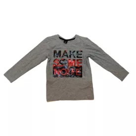   92-es szürke átfordítható flitteres fiú pamutfelső - Kiki & Koko - ÚJ