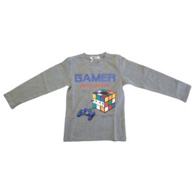   110-es szürke Rubik-kockás, gamer pamutfelső - Crossfire - ÚJ