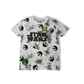 104-es fehér alapon mintás póló - Star Wars - Lego - ÚJ