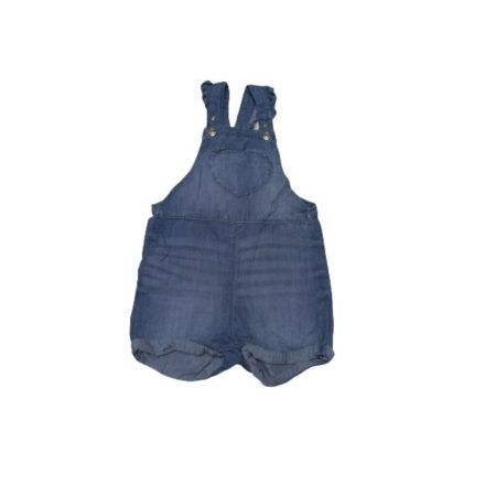 86-os kék puha farmer kertész rövidnadrág, kantáros short (napozó) lánynak - H&M