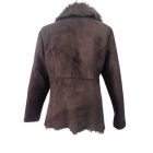 Női XL-es (42-es) barna hasíottbőr jellegű szőrmés kisbunda, rövid kabát - BHS