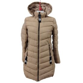   Női M-es barna szőrmével bélelt vastag, meleg téli dzseki - Feifa