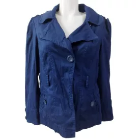   Női XL-es sötétkék tavaszi-őszi átmeneti vászon kabát - Marks & Spencer