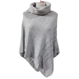 Női szürke kötött pelerin, poncsó 