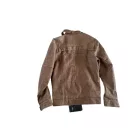 Férfi L-es barna műbőr dzseki, kabát vékony polárral bélelve - ÚJ