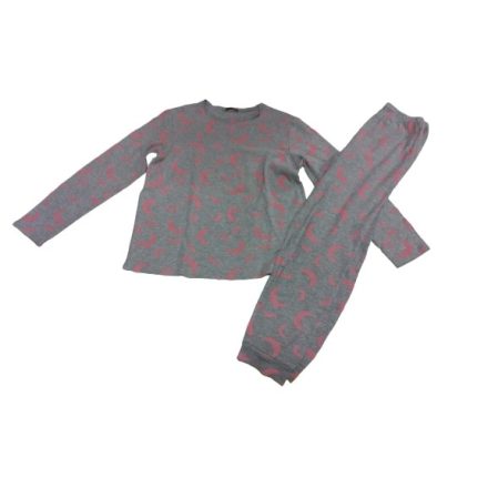 158-as szürke-rózsaszín mintás pizsama - Tezenis