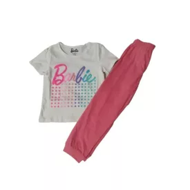 110-es fehér-rózsaszín pizsama - Barbie - ÚJ