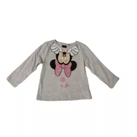 98-as szürke csillogó pamutfelső - Minnie Egér - ÚJ