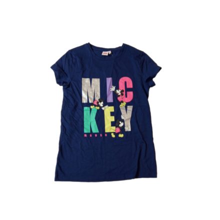 146-152-es kék feliratos lány póló - Mickey és Minnie Egér - Disney - ÚJ