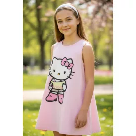 128-134-es rózsaszín ruha - Hello Kitty