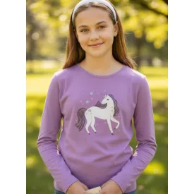  128-as lila unikornisos pamutfelső - H&M