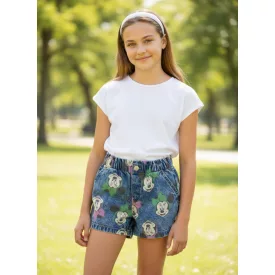   128-as kék lányka farmer short, rövidnadrág - Minnie Egér - H&M