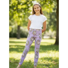 128-as lila unikornisos leggings - H&M