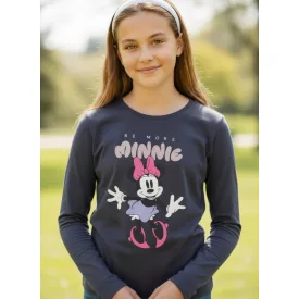  128-as sötétszürke pamutfelső - Minnie - Sinsay