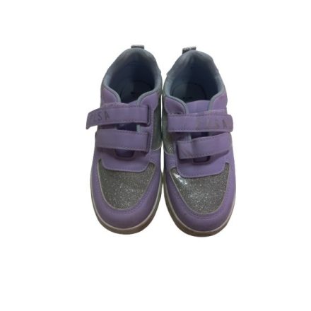 31-es lila-ezüst csillogó tépőzáras félcipő - Frozen - Jégvarázs