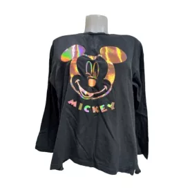   164-es fekete csillogó mintás pamutfelső - Minnie Egér - Zara