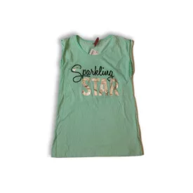   170-176-os zöld feliratos csillagos lány póló - Y.F.K - ÚJ