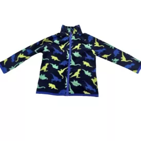 104-es kék-zöld dínós polár kardigán - Kiki & Koko