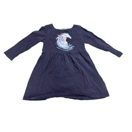 98-104-es sötétkék pamut ruha - Jégvarázs - Frozen - H&M