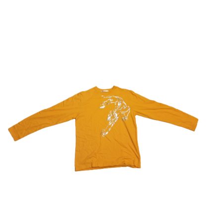 170-es sárga gepárdos fiú pamutfelső ezüst mintával - ÚJ