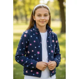   134-140-es sötétkék csillagos lányka polár kardigán - H&M
