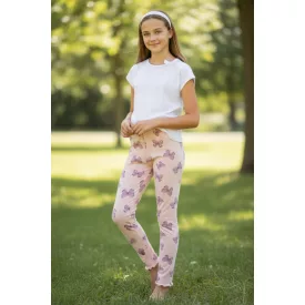 140-es rózsaszín lepkés, pillangós leggings - Sinsay