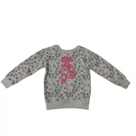   98-as szürke balettcipős, virágos pulóver - Kiki & Koko - ÚJ