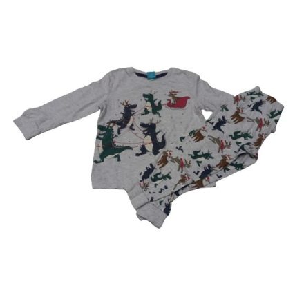 98-104-es szürke dínós, karácsonyos pizsama - Little Kids