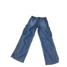 Női S-es kék zsebes bőszárú farmernadrág - H&M