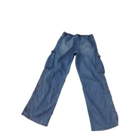 Női S-es kék zsebes bőszárú farmernadrág - H&M