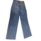 Női S-es kék bőszárú magasderekú szaggatott farmernadrág - H&M