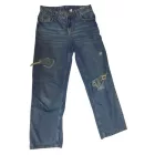 Női S-es középkék bőszárú szaggatott farmernadrág - H&M