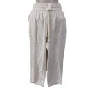 Női XS-es vajszínű vékonyabb anyagú vászon nadrág - Springfield