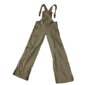   Női S-es drapp vászon kertésznadrág, kantáros nadrág, kismama nadrág - MOM 