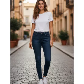 Női S-es sötétkék farmernadrág - Zara