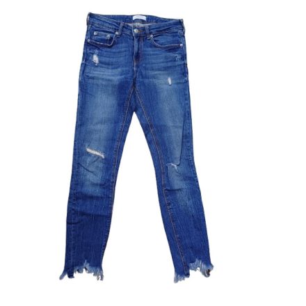 Női XS-es rojtos aljú kék farmernadrág - Zara