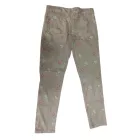 Női M-es drapp virágos vékony nadrág - Made in Italy